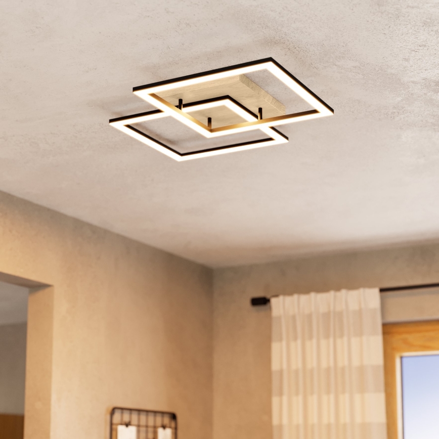 Eglo - LED Zatemnitveni nadgradni lestenec 4xLED/32W/230V 2700-6500K rjava/črna