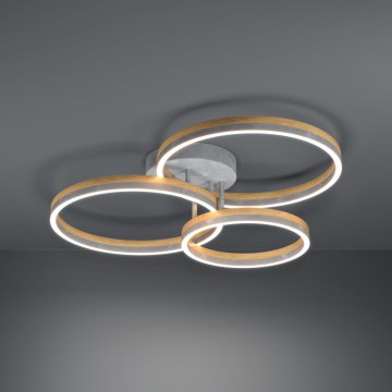 Eglo - LED Zatemnitveni nadgradni lestenec LED/12,5W/230V + 2xLED/15,5W 3000K siva/hrast