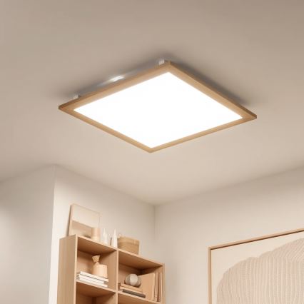 Eglo - LED Zatemnitveni panel SALOBRENA-TW WOOD LED/32,5W/230V 2700-6500K 64x64 cm rjava + Daljinski upravljalnik