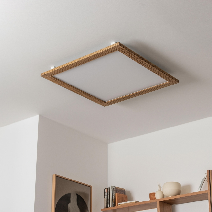 Eglo - LED Zatemnitveni panel SALOBRENA-TW WOOD LED/32,5W/230V 2700-6500K 64x64 cm rjava + Daljinski upravljalnik