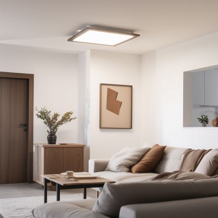 Eglo - LED Zatemnitveni panel SALOBRENA-TW WOOD LED/32,5W/230V 2700-6500K 64x64 cm temno rjava + Daljinski upravljalnik