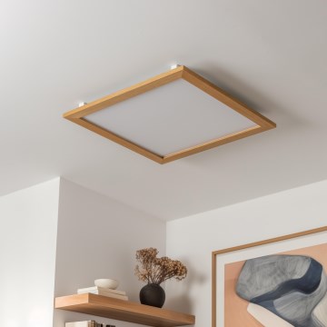 Eglo - LED Zatemnitveni panel SALOBRENA-TW WOOD LED/32,5W/230V 2700-6500K 64x64 cm rjava + Daljinski upravljalnik