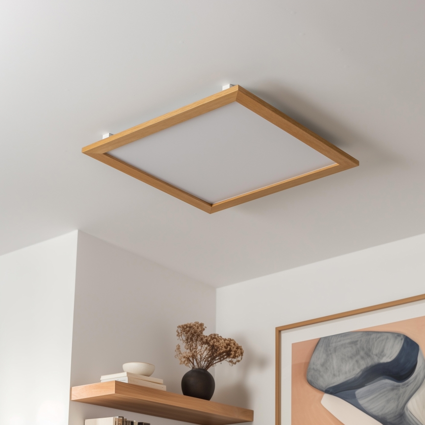 Eglo - LED Zatemnitveni panel SALOBRENA-TW WOOD LED/32,5W/230V 2700-6500K 64x64 cm rjava + Daljinski upravljalnik