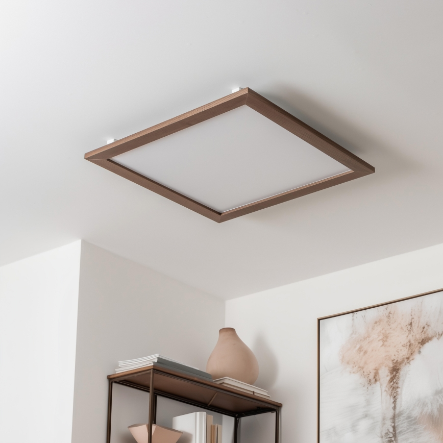 Eglo - LED Zatemnitveni panel SALOBRENA-TW WOOD LED/32,5W/230V 2700-6500K 64x64 cm temno rjava + Daljinski upravljalnik