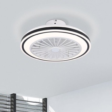 Eglo - LED Zatemnitveni stropni ventilator LED/25,5W/230V bela/črna 2700-6500K + Daljinski upravljalnik