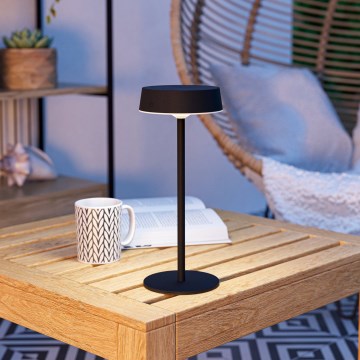 Eglo - LED zatemnjevalna solarna polnilna namizna svetilka na dotik LED/3W/5V 3000-6000K 1800 mAh IP44 črna