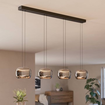 Eglo - LED zatemnjevalni lestenec na žici 4xLED/5,8W/230V črna/zadimljena