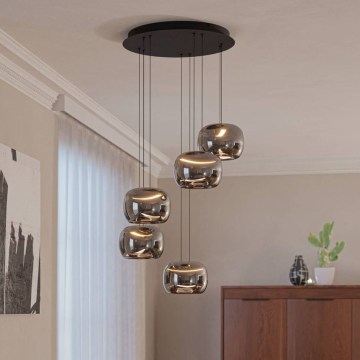 Eglo - LED zatemnljiv lestenec na kablu 5xLED/5,8W/230V črna/dimna