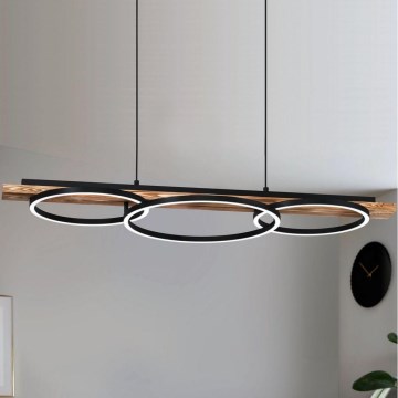 Eglo - LED zatemnljiv viseči lestenec na kablu 2xLED/12,5W/230V+LED/15,5W 3000K rjava/črna
