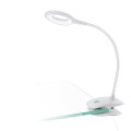 Eglo - LED zatemnljiva polnilna svetilka na dotik s sponko LED/3,2W/5V 500 mAh bela