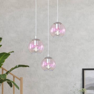 Eglo - Lestenec na jekleni vrvici 3xE27/60W/230V sijajni krom