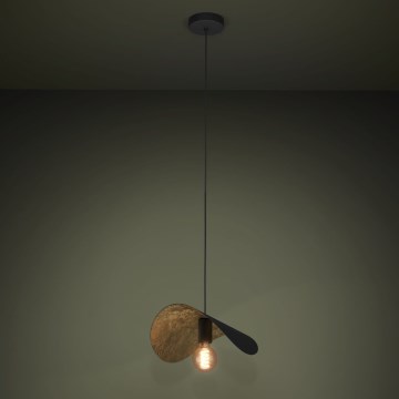 Eglo - Lestenec na vrvici 1xE27/40W/230V 41 cm črna/zlata