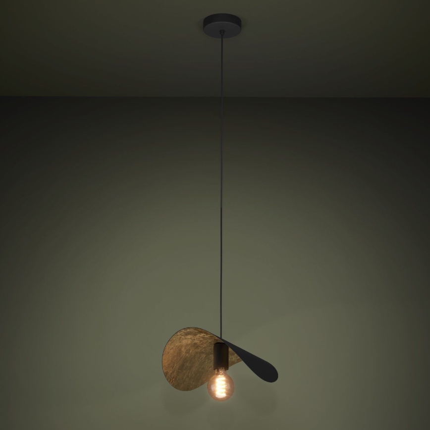 Eglo - Lestenec na vrvici 1xE27/40W/230V 41 cm črna/zlata