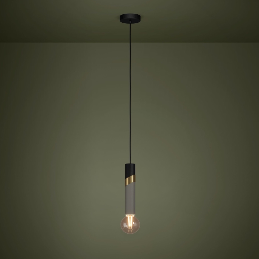 Eglo - Lestenec na vrvici 1xE27/40W/230V črna/zlata