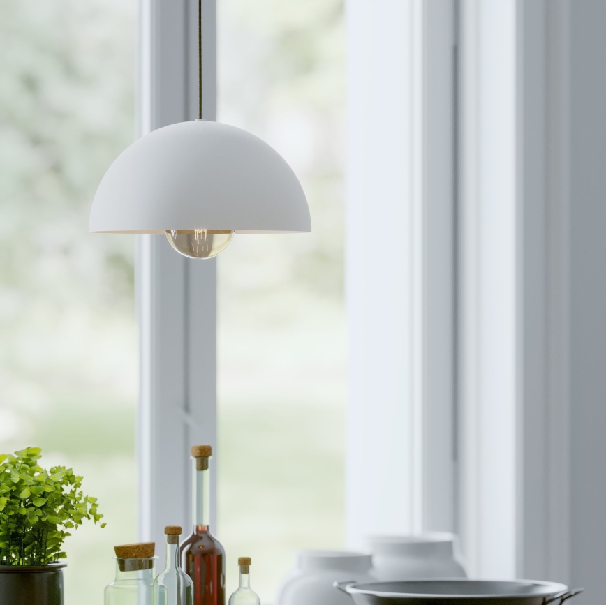 Eglo - Lestenec na vrvici 1xE27/40W/230V pr. 30 cm bela