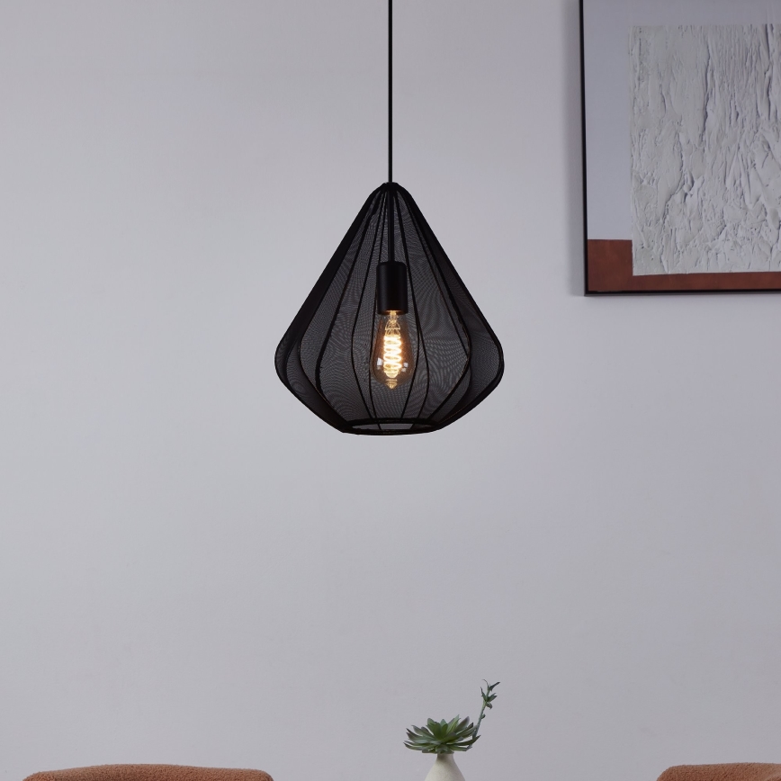 Eglo - Lestenec na vrvici 1xE27/40W/230V pr. 33,5 cm črna