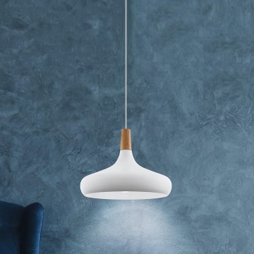 Eglo - Lestenec na vrvici 1xE27/40W/230V pr. 40 cm bela - FSC certifikat