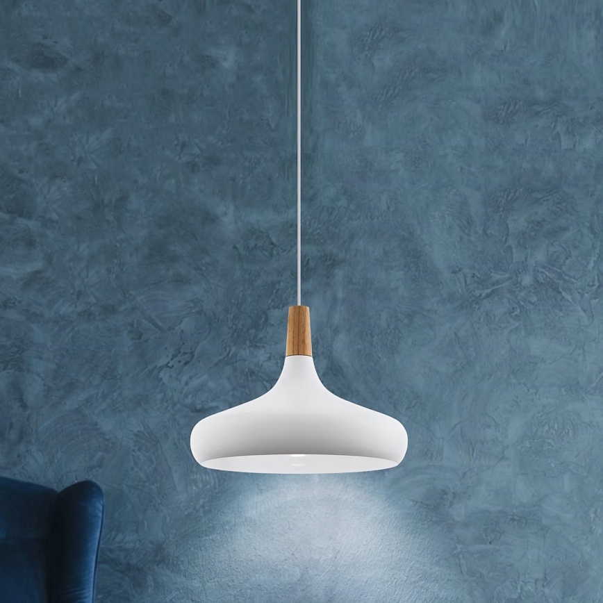 Eglo - Lestenec na vrvici 1xE27/40W/230V pr. 40 cm bela - FSC certifikat