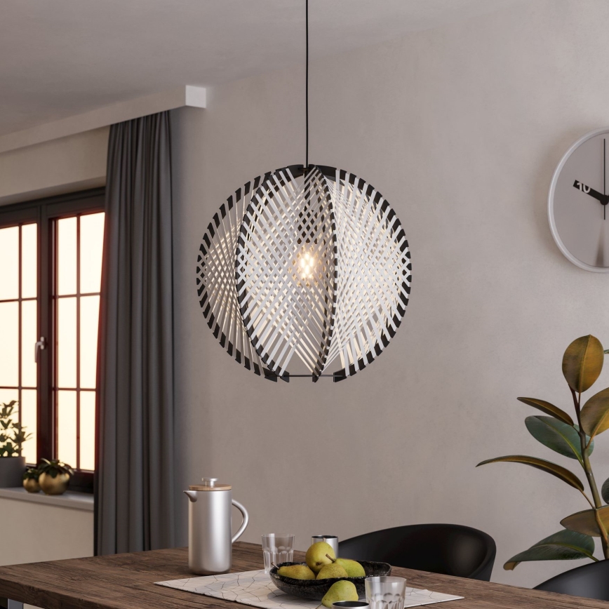 Eglo - Lestenec na vrvici 1xE27/40W/230V pr. 48 cm bela/črna