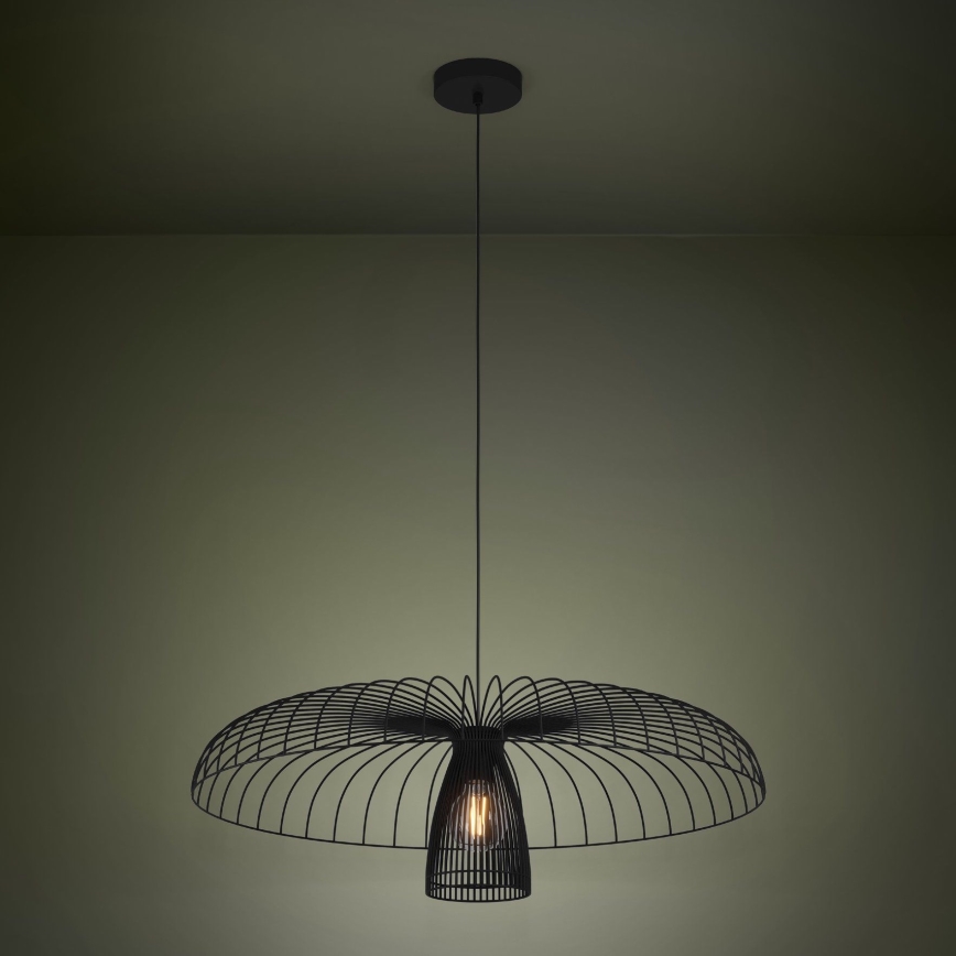 Eglo - Lestenec na vrvici 1xE27/60W/230V pr. 77 cm črna