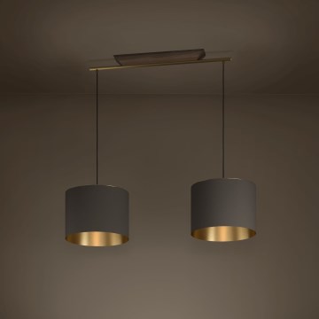 Eglo - Lestenec na vrvici 2xE27/40W/230V rjava/zlata