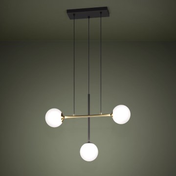Eglo - Lestenec na vrvici 3xE14/40W/230V zlata/črna