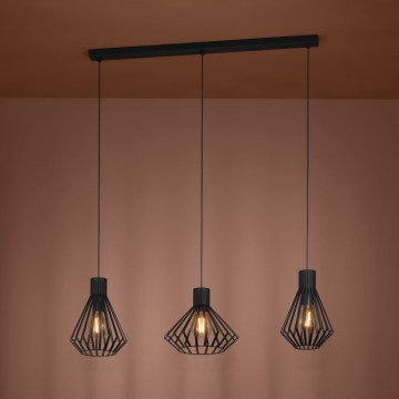 Eglo - Lestenec na vrvici 3xE27/40W/230V črna