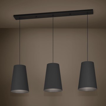 Eglo - Lestenec na vrvici 3xE27/40W/230V črna