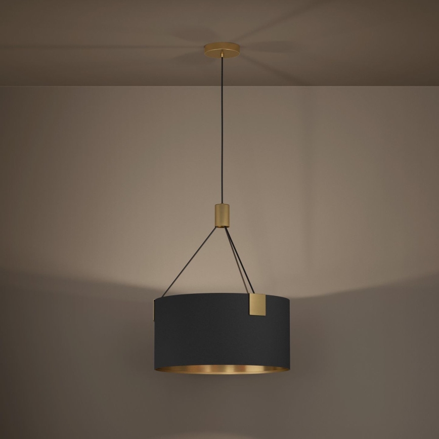 Eglo - Lestenec na vrvici 3xE27/40W/230V črna/zlata