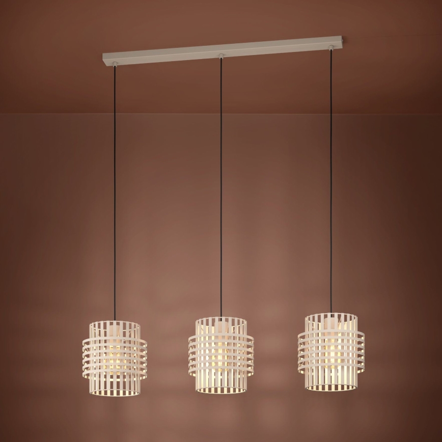 Eglo - Lestenec na vrvici 3xE27/40W/230V krem barva