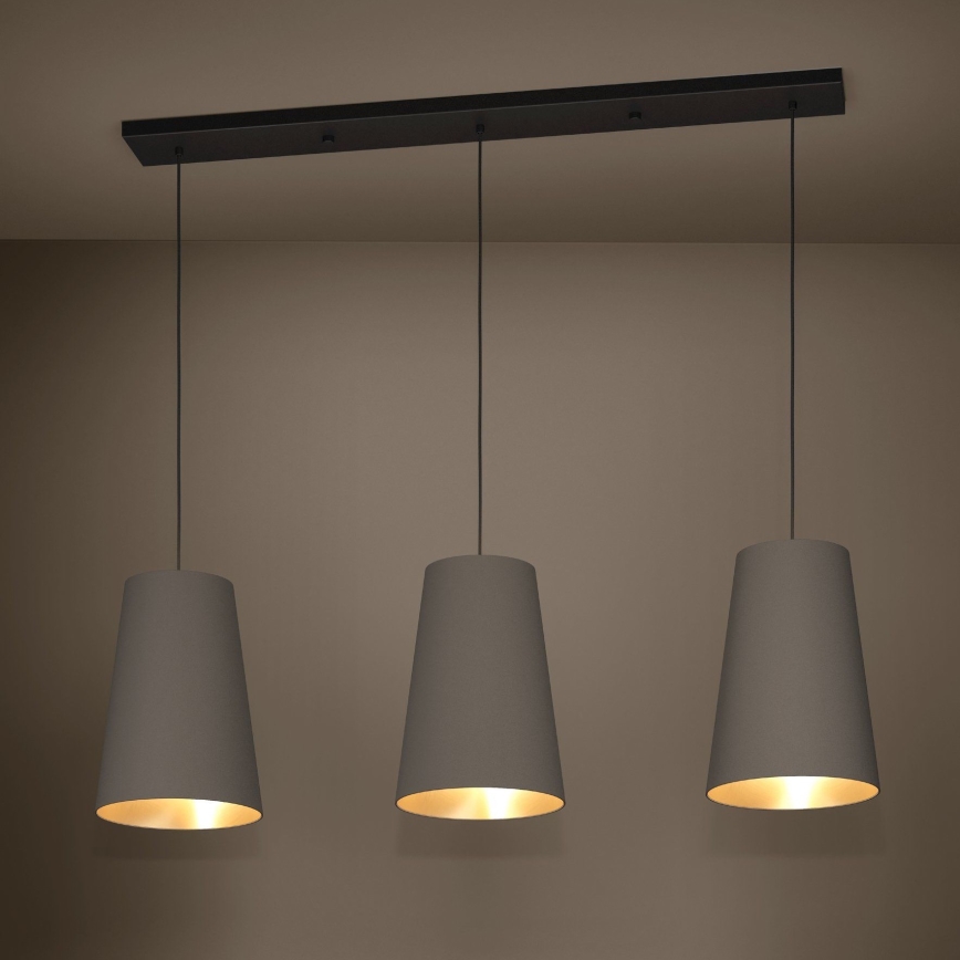 Eglo - Lestenec na vrvici 3xE27/40W/230V rjava
