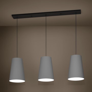 Eglo - Lestenec na vrvici 3xE27/40W/230V siva