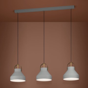 Eglo - Lestenec na vrvici 3xE27/40W/230V siva