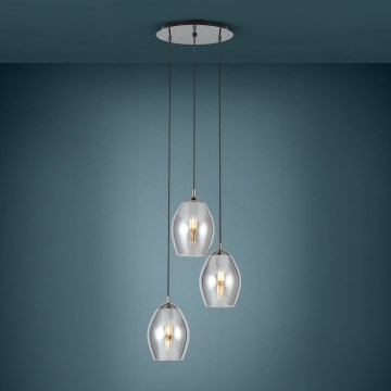 Eglo - Lestenec na vrvici 3xE27/60W/230V dimna