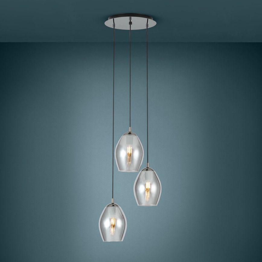 Eglo - Lestenec na vrvici 3xE27/60W/230V dimna