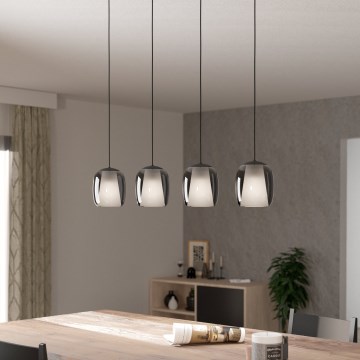 Eglo - Lestenec na vrvici 4xE27/28W/230V siva