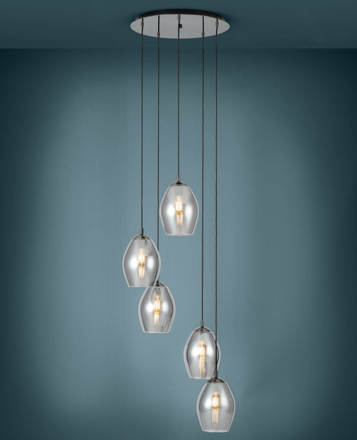 Eglo - Lestenec na vrvici 5xE27/60W/230V dimna