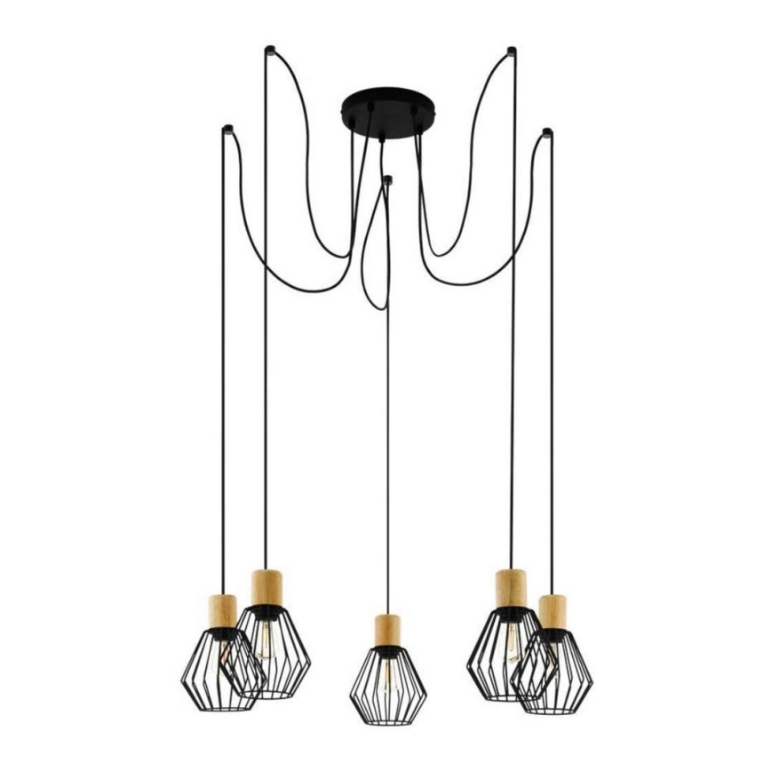 Eglo - Lestenec na vrvici 5xE27/60W/230V spider