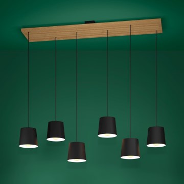 Eglo - Lestenec na vrvici 6xE27/40W/230V črna/rjava