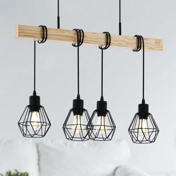 Eglo - Lestenec na vrvici TOWNSHEND 4xE27/60W/230V - FSC certifikat