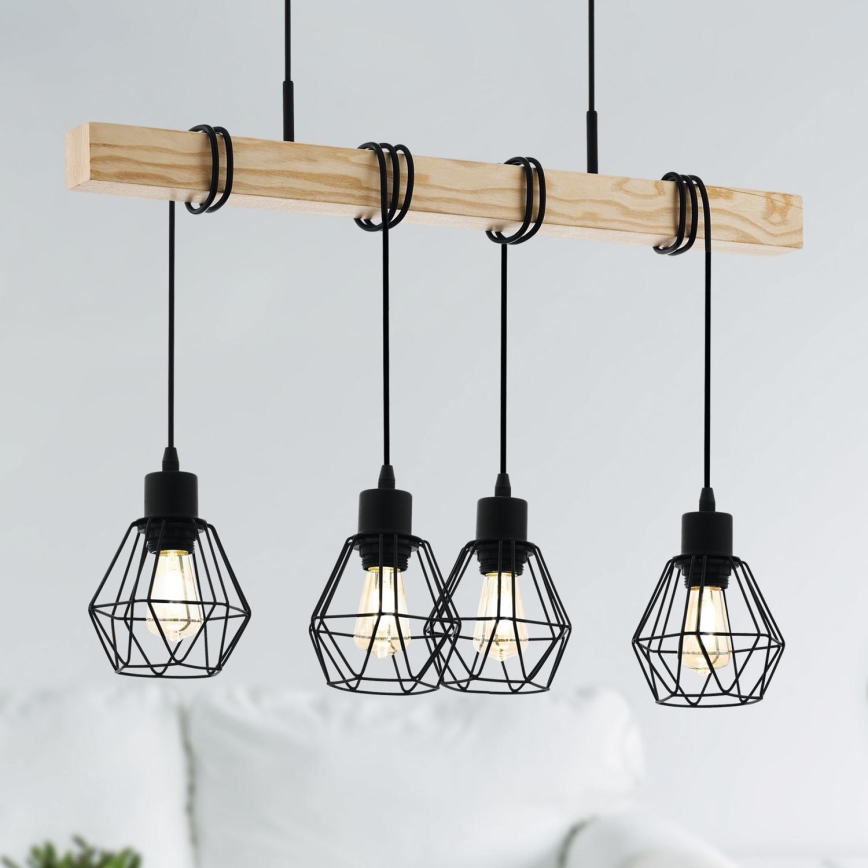 Eglo - Lestenec na vrvici TOWNSHEND 4xE27/60W/230V - FSC certifikat