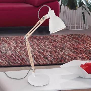 Eglo - Namizna svetilka 1xE14/28W/230V bela - FSC certifikat