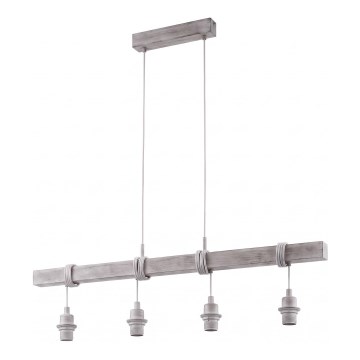 Eglo - Napajalni kabel TOWNSHEND 4xE27/60W/230V borovina/siva