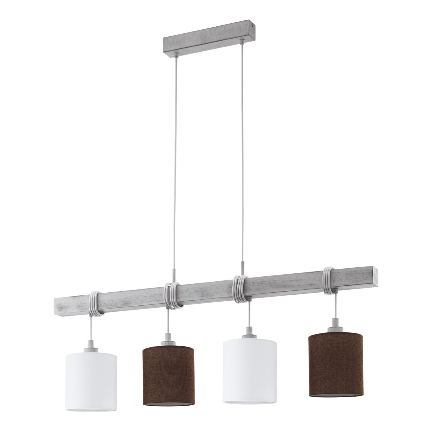 Eglo - Napajalni kabel TOWNSHEND 4xE27/60W/230V borovina/siva