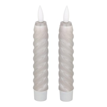 Eglo - SET 2x LED Sveča LED/1xAAA 15 cm siva