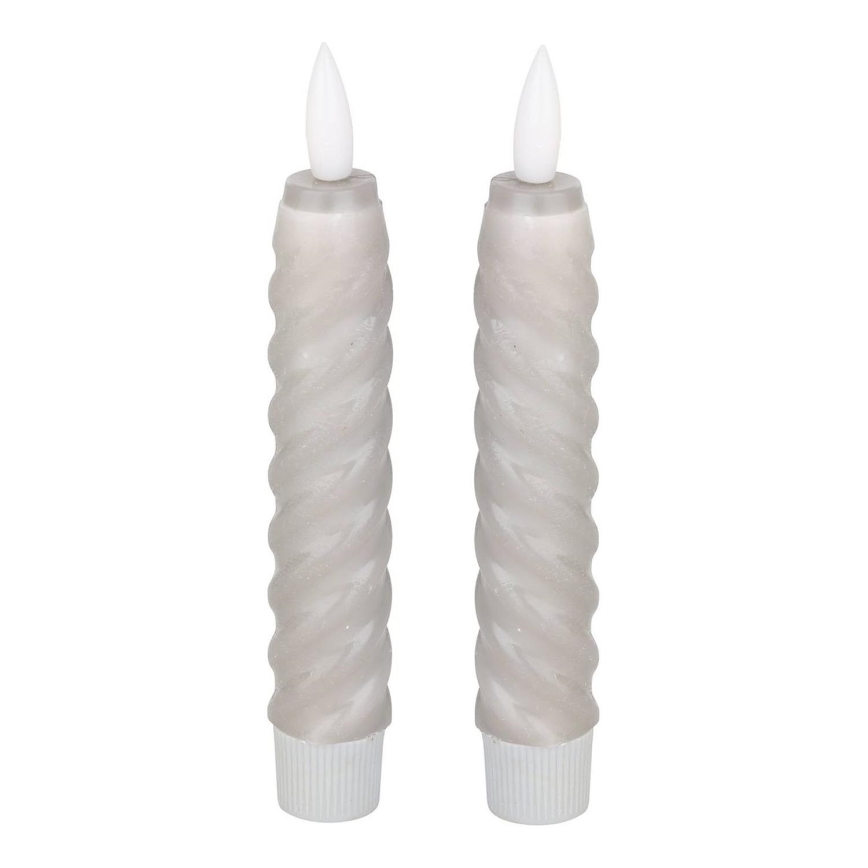 Eglo - SET 2x LED Sveča LED/1xAAA 15 cm siva