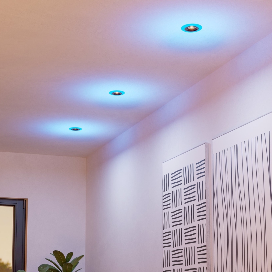 Eglo - SET 3x LED RGBW Zatemnitvena kopalniška vgradna svetilka 3xLED/3,8W/230V 2700-6500K IP44 + Daljinski upravljalnik