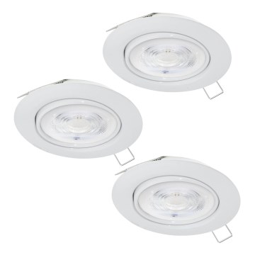 Eglo - SET 3x LED Vgradna svetilka 1xGU10/4W/230V bela