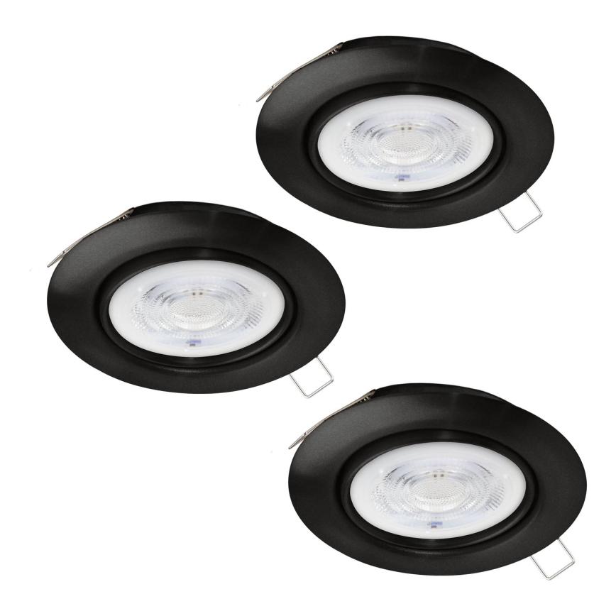 Eglo - SET 3x LED Vgradna svetilka 1xGU10/4W/230V črna