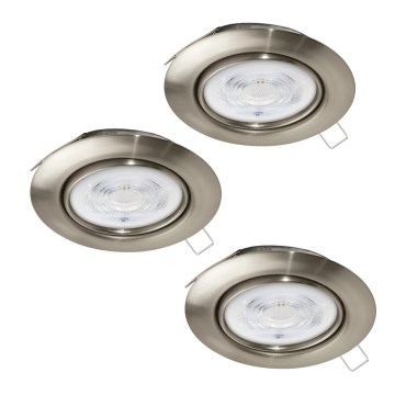 Eglo - SET 3x LED Vgradna svetilka 1xGU10/4W/230V mat krom